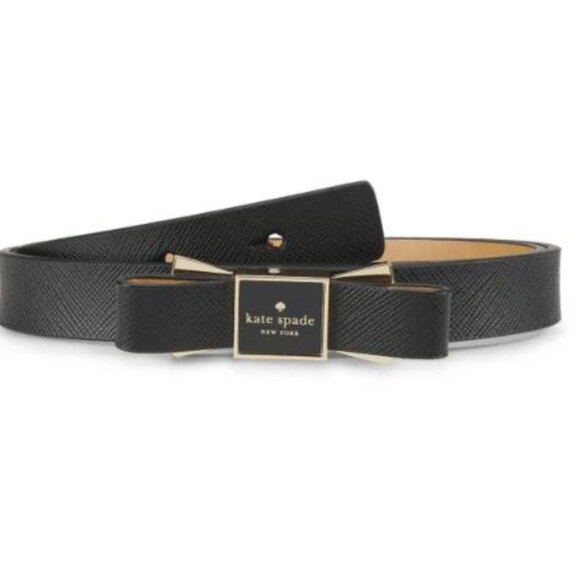 KATE SPADE Women's Morgan Bow Leather Belt - Large, Brown - Picture 1 of 7